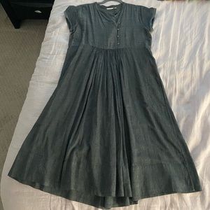 Boho injiri chambray lightweight cotton chambray dress